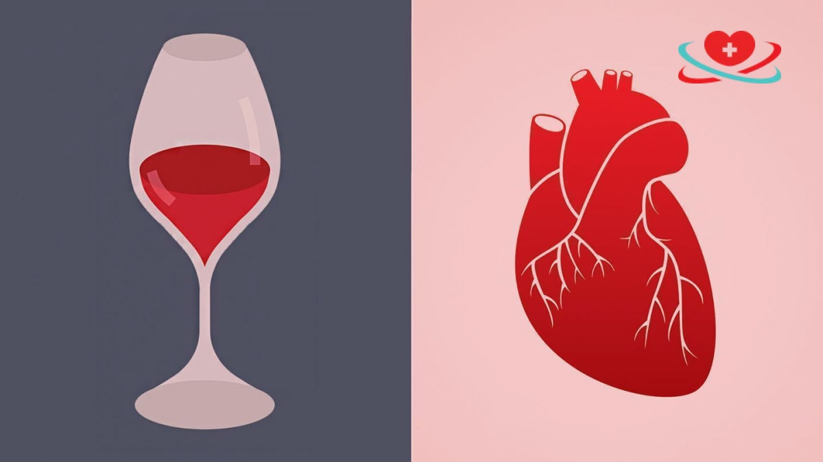 Рисунок сердца и алкоголя